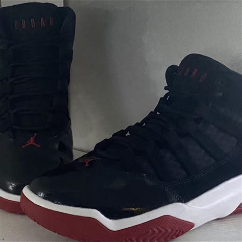 Nike Air Jordans Max Aura in (Hard to find)Black/Red... - Depop