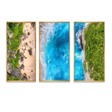 Highland Dunes Turquoise Tropical Beach Aerial View II - 3 Piece on ...