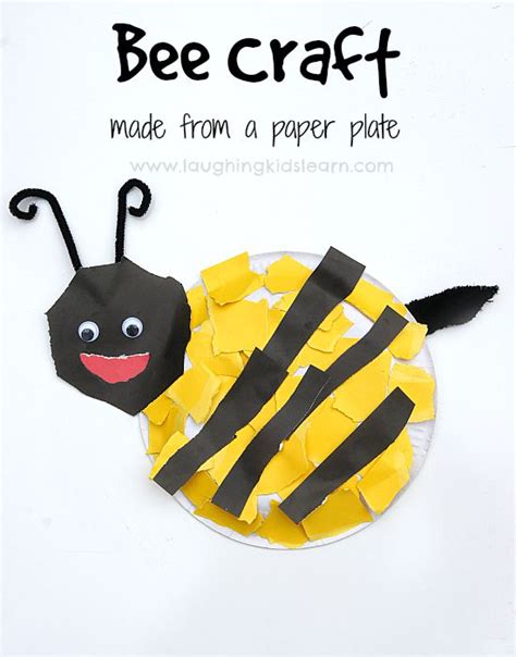 Paper plate bee craft activity - Laughing Kids Learn