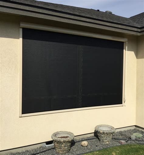 Black Solar Track Window Shade - Northwest Shade Co