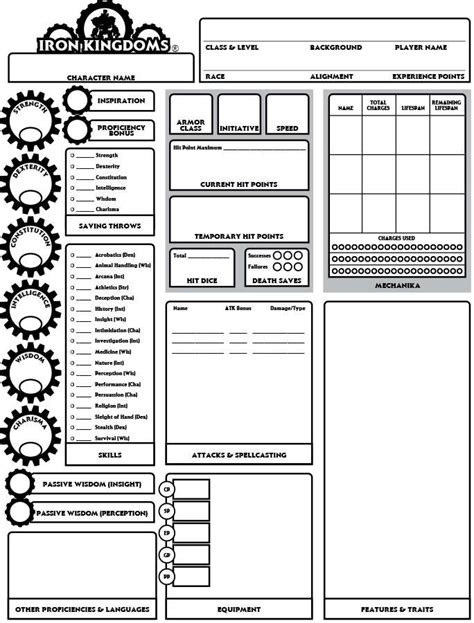 Iron Kingdoms Form Fillable Warbeast - Printable Forms Free Online