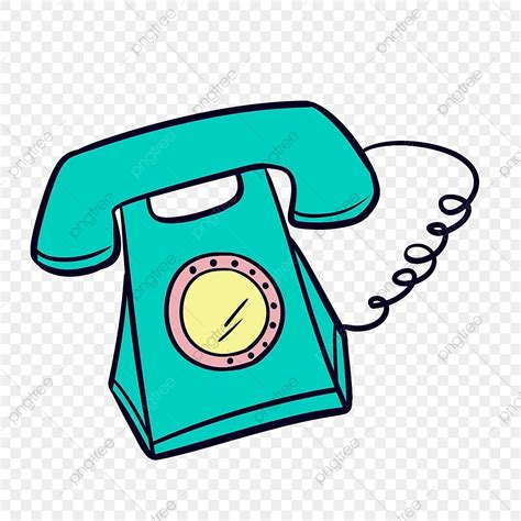 Cyan Cartoon Phone, Landline, Phone, Landline Telephone PNG Transparent Clipart Image and PSD ...