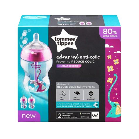 Tommee Tippee Advanced Anti-Colic Baby Bottle, 9 oz, 2-Pack - Red | BabyPro