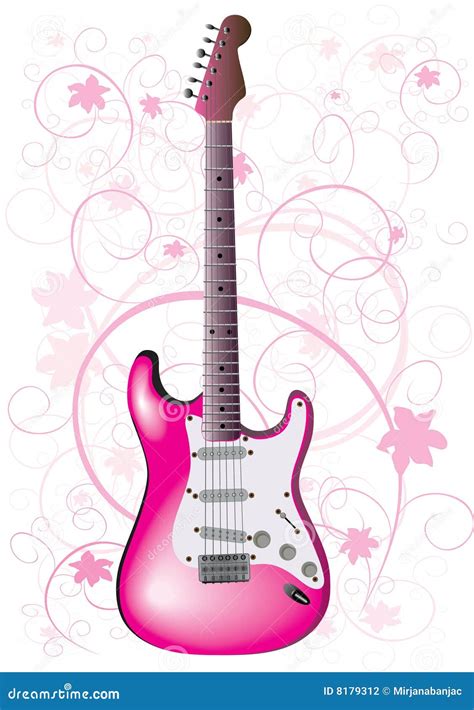 Pink guitar stock vector. Image of picture, design, pink - 8179312