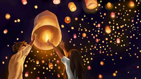 Sky Lantern Wallpapers - Top Free Sky Lantern Backgrounds - WallpaperAccess