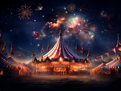 Premium Photo | A tent with fireworks at a Circus Carnival Celebration