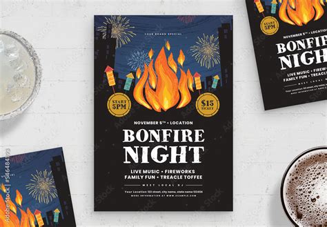 Bonfire Night Flyer Template Stock Template | Adobe Stock