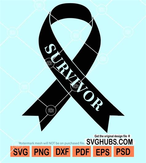 Survivor ribbon svg, cancer awareness ribbon svg, cancer survivor svg, cancer awareness svg