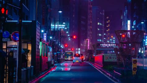 Wallpaper neon street road cars night city | Night city, Tokyo, Neon