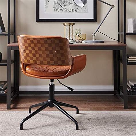 Volans Home Office Chair Mid Century Modern Bentwood Swivel Accent Office Desk Chair with ...