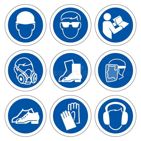 Required Personal Protective Equipment PPE Symbol,Safety Icon Stock Vector - Illustration of ...