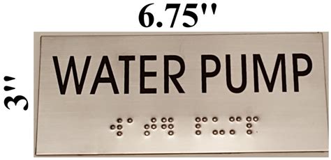 WATER PUMP SIGN - STAINLESS STEEL (3X6.75) | DOB SIGNS NYC -YOUR ...