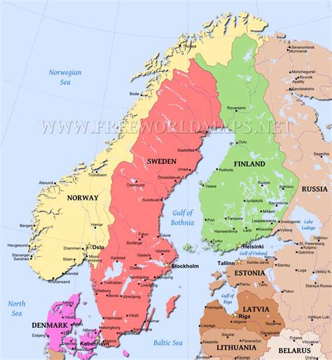 Map Northern Europe Scandinavia - Lynda Ronalda