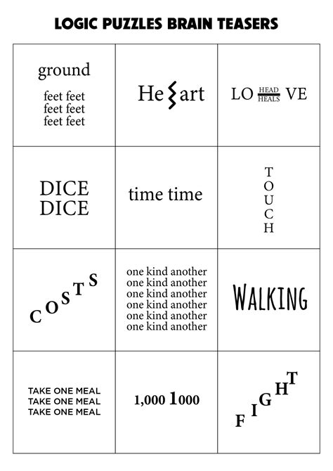 Puzzles Brain Teasers - 10 Free PDF Printables | Printablee