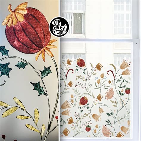 Winter Flower Frosted Privacy Border Window Decal – Dizzy Duck Designs