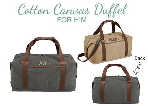 Personalized Cotton Canvas Duffel Bag Men's Duffle Bag - Etsy | Canvas duffel bag men, Canvas ...