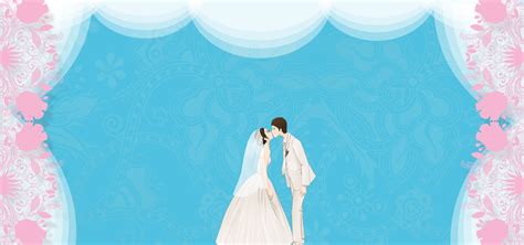 Blue Vector Illustration Newcomer Wedding Background Material, Wedding Sign In Background Board ...