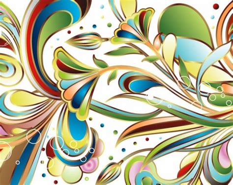 Free abstract colored floral vector art Vector | Free Download