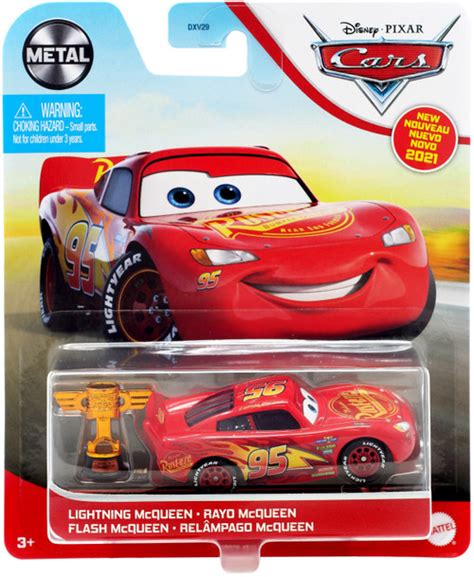 Disney Pixar Cars Cars 3 Metal Lightning McQueen 155 Diecast Car with Trophy Mattel Toys - ToyWiz