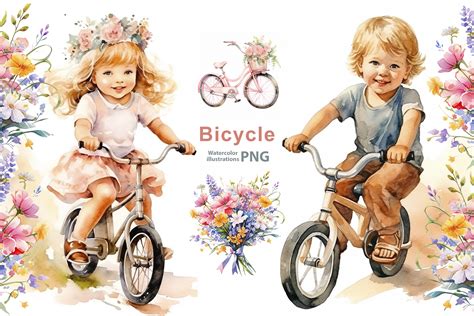 Watercolor Bicycle - Design Cuts