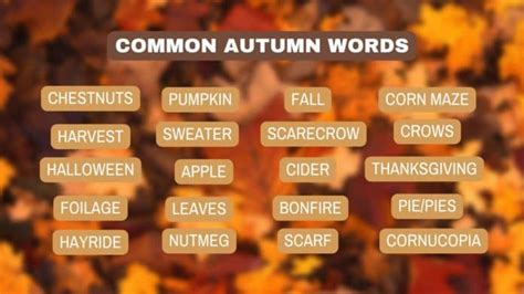 100+ Autumn Words: Vocabulary Words for Fall - Capitalize My Title