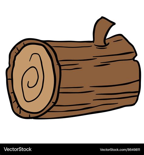 Wood log cartoon Royalty Free Vector Image - VectorStock