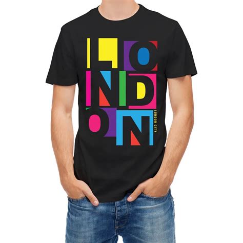 T Shirt London Typography Cotton Cool Design 3D Tee Shirts New Fashion T Shirt Graphic Letter O ...