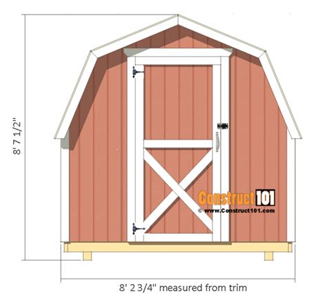 8x8 Shed Plans - Small Barn - Free PDF Download - Construct101