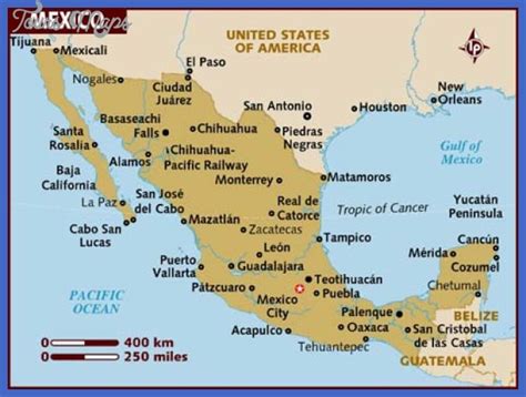 Mexico Map Tourist Attractions - ToursMaps.com