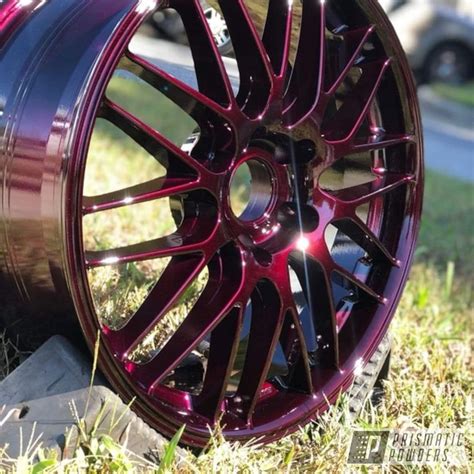 Custom Wheels Done In Illusion Malbec And Clear Vision | Prismatic Powders