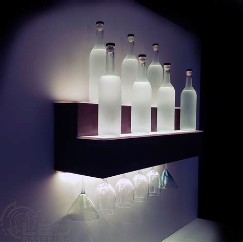 2 Tier LED Display Shelf | LED Lighted Bar Shelf | Bottle Display Shelf