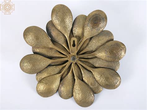 Black Dahlia Flower (Set of 5 pcs.) | Wall Hanging Brass Flower | Exotic India Art