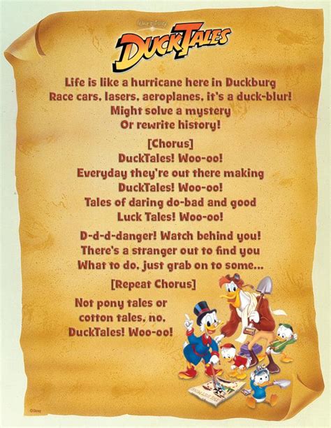 Are the lyrics to the ducktales theme song - retirementmasa