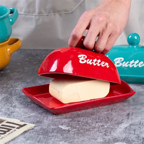 Ceramic Stylish Butter Dish Lid Porcelain Butter - Temu