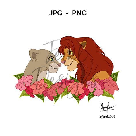 Lion King, Simba, Nala, Fan Art, Clipart, Clip Art, T-shirt, Wall Art ...