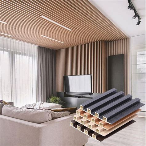 wpc wood Interior decoration fluted great wall panels decorative wood alternative wpc wall panel ...