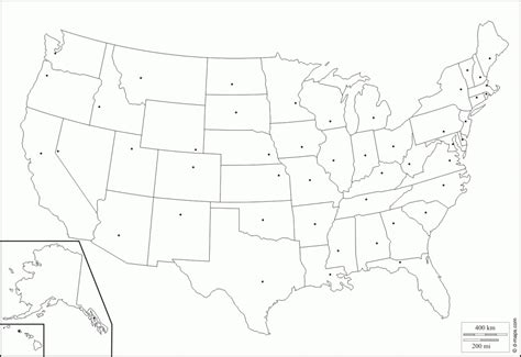 Printable Blank United States Map With Capitals - Printable US Maps