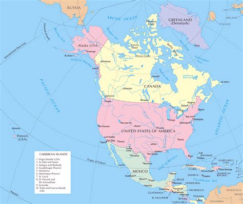 North America large detailed political map with capitals. Large detailed political map of North ...