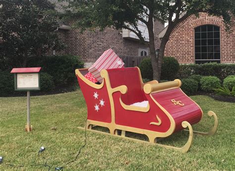 #santa #sleigh, full size wooden sleigh, #christmas yard art, #santasleigh | Outdoor christmas ...