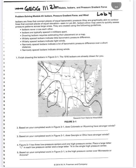 Solved Problem-Solving Module e3: Isobars, Pressure Gradient | Chegg.com