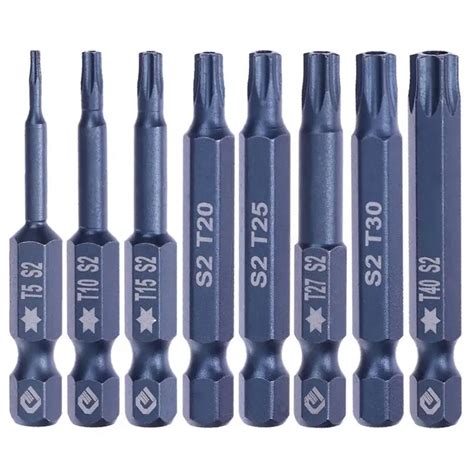 10pcs Magnetic Torx Screwdriver Bits 1/4in Hex Shank 50mm/1.9" Magnetic Torx Alloy Steel Durable ...