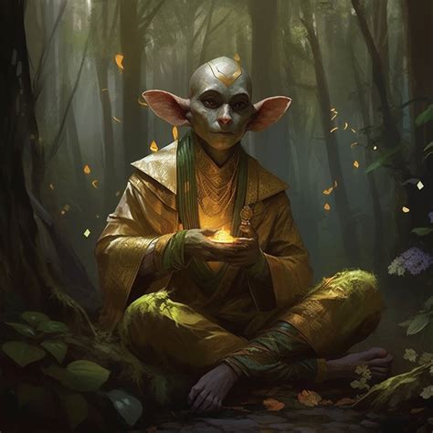 The Lorekeeper Feywild monk practicing in the wood by TheLorekeeperLibrary on DeviantArt