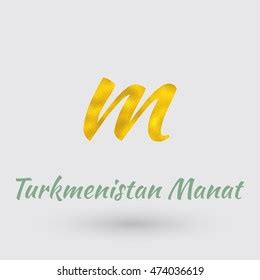 Symbol Turkmenistan Manat Currency Golden Texture Stock Vector (Royalty ...