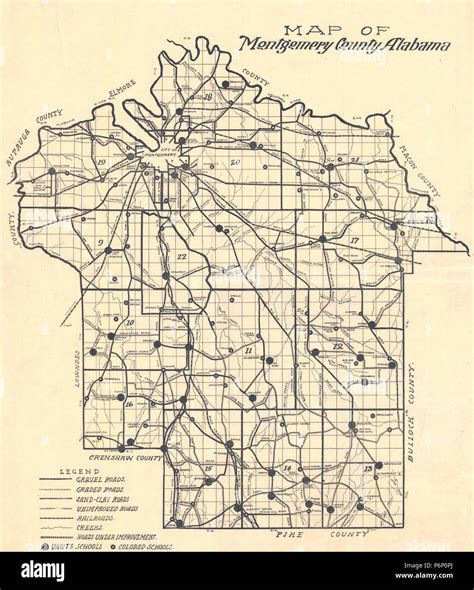 1918 map of Montgomery County, Alabama Stock Photo - Alamy