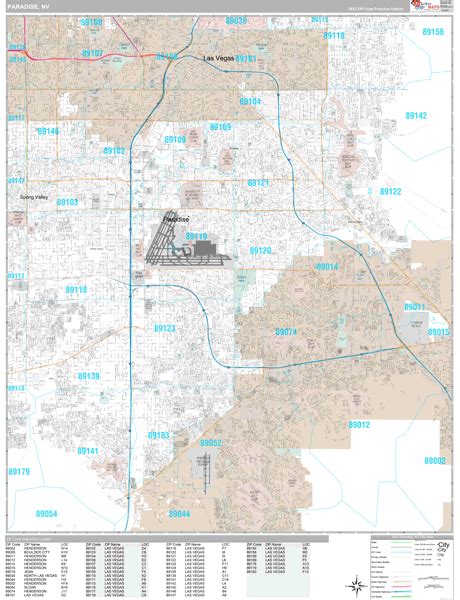 Paradise Nevada Wall Map (Premium Style) by MarketMAPS - MapSales