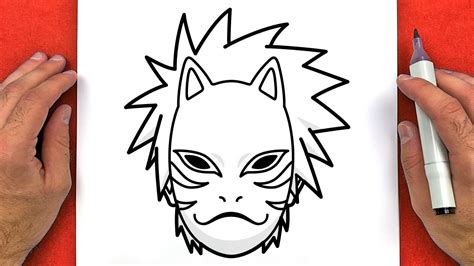 How to DRAW KAKASHI ANBU MASK from Naruto Shippuden - Easy Step By Step ...