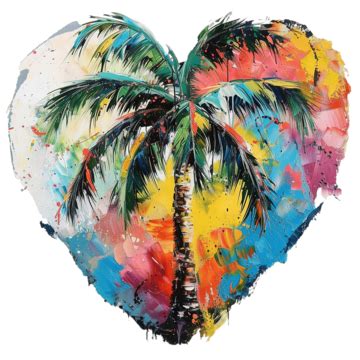 Eye Catching Heart Shaped Palm Tree Painting, Nature, Tropical, Palm ...