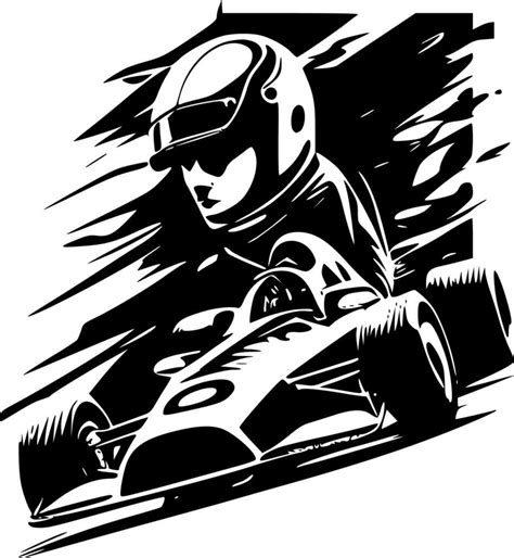 Racing, Black and White Vector illustration 23619722 Vector Art at Vecteezy