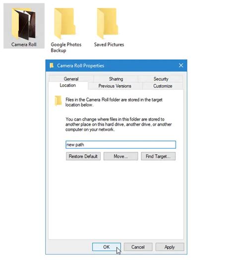 Move or Remove Camera Roll & Saved Pictures folders in Windows 11/10