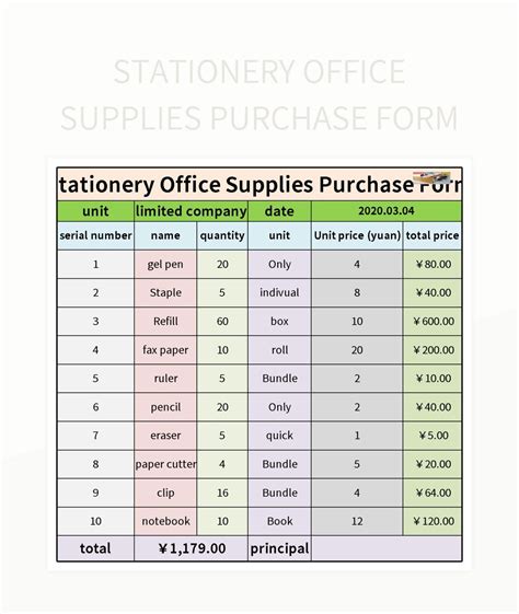 Free Stationery Inventory Templates For Google Sheets And Microsoft Excel - Slidesdocs